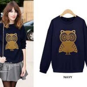 Zara navy owl sweatshirt